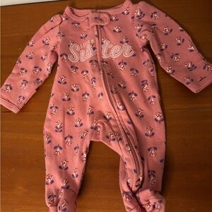 Carter's Pink and Purple Floral Footie